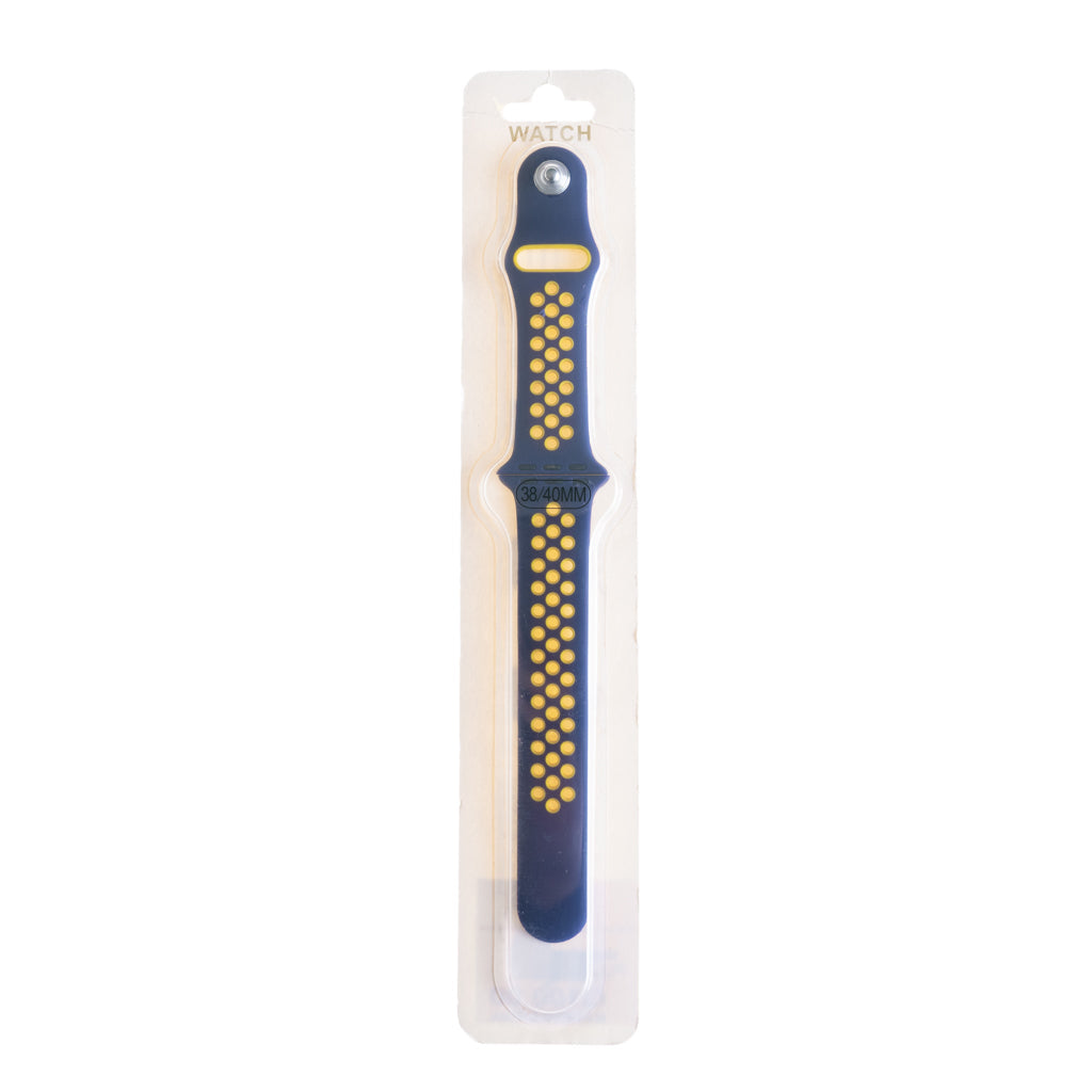 Accesorio el rey pulsera tipo nike apple watch 38 / 40 / 41 mm color amarillo / azul marino Shop name