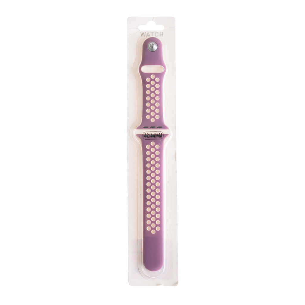 Accesorio el rey pulsera tipo nike apple watch 42 / 44 / 45 mm color violeta / blanco Shop name