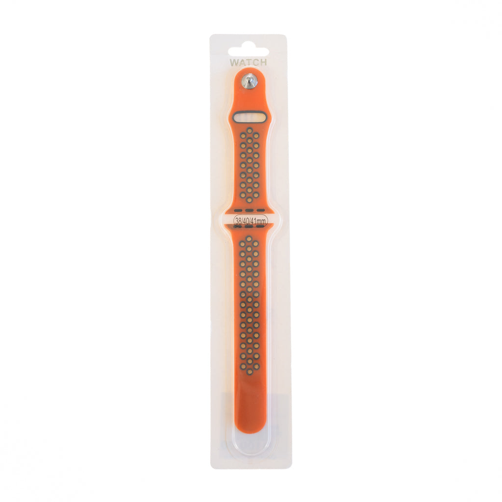 Accesorio el rey pulsera tipo nike apple watch 42 / 44 / 45 mm color gris / naranja Shop name