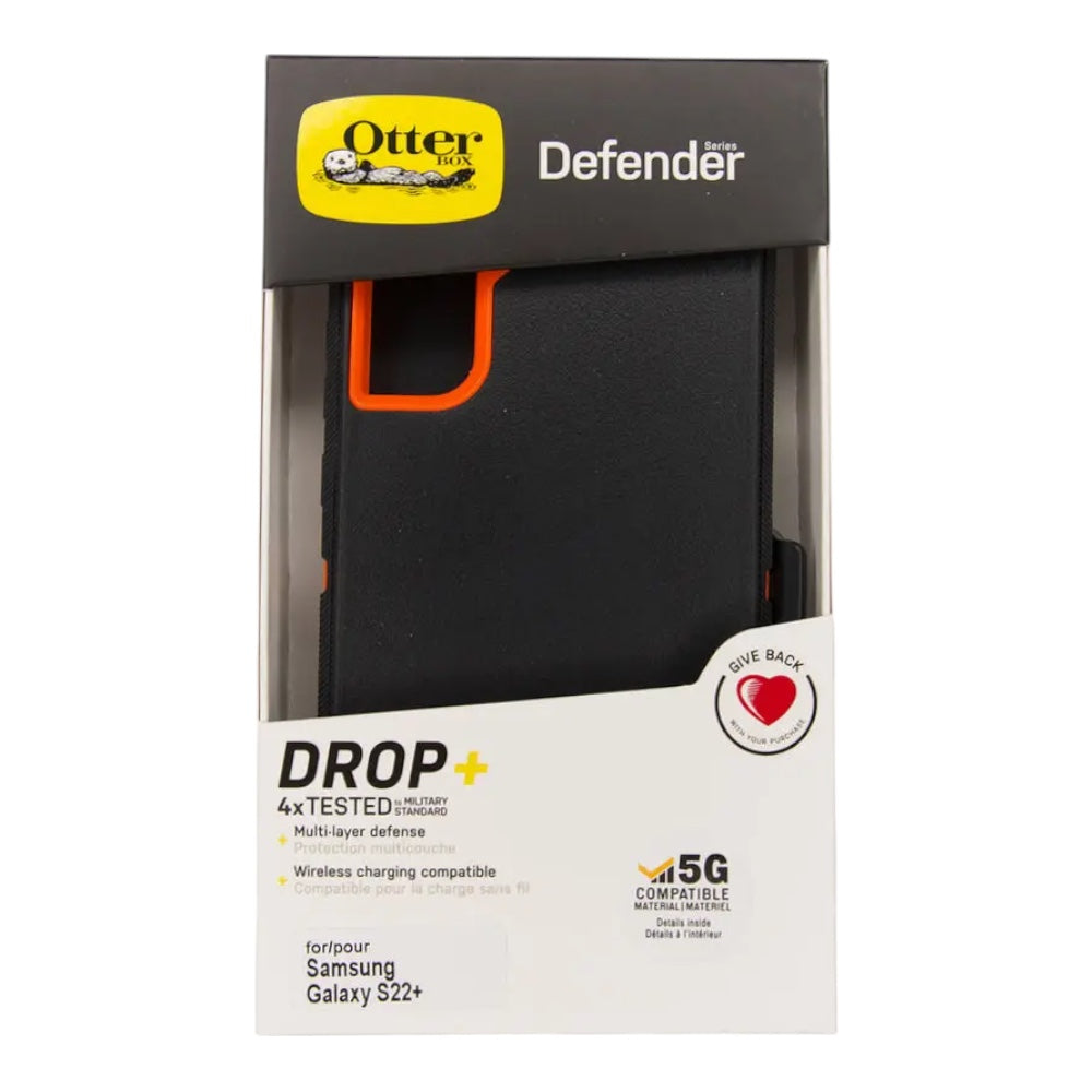 Estuche OtterBox Defender Para Samsung Galaxy S22 Plus Negro Naranja Shop name