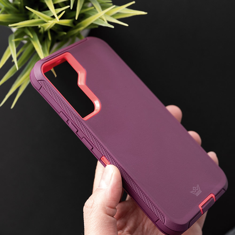 Estuche proteccion el rey defender samsung s22 plus color rojo / rosado Shop name