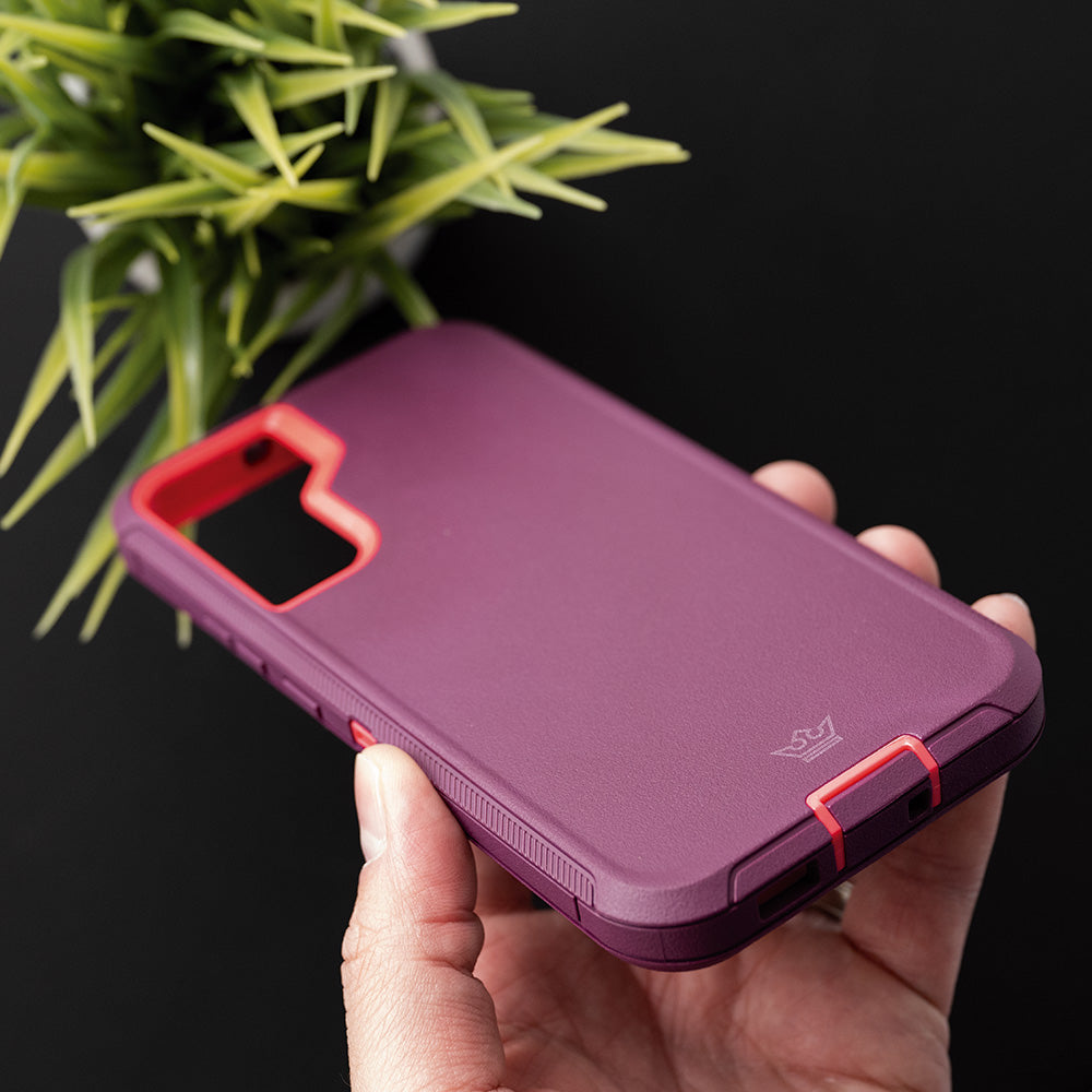 Estuche proteccion el rey defender samsung s22 plus color rojo / rosado Shop name