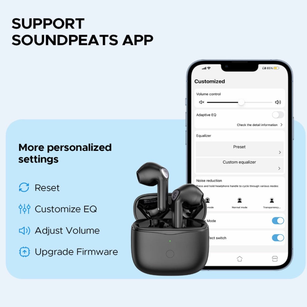 Audifonos soundpeats inalambrico air3 aptx adaptativo con cancelacion de sonido negro  Shop name