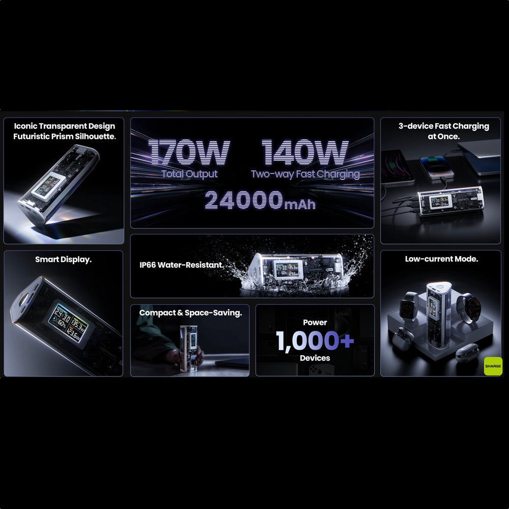 Accesorio sharge bateria shargeek 170 capacidad 24,000 mha color blanco Shop name