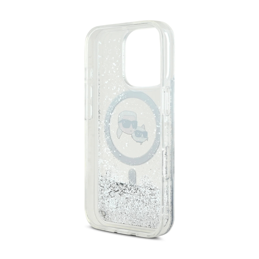 Funda Transparente MagSafe Karl Lagerfeld Liquid Glitter Para iPhone 16 Pro Shop name
