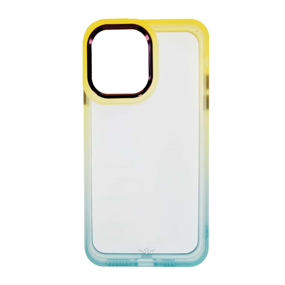 Estuche Clásico El Rey Degradé Para iPhone 12 Pro Max Amarillo Turquesa Shop name