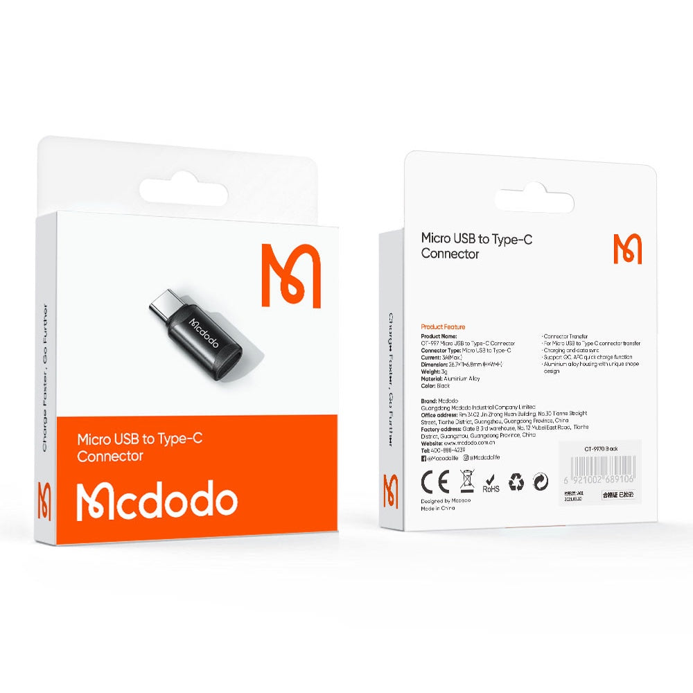 Cable mcdodo adaptador otg micro a tipo c Shop name