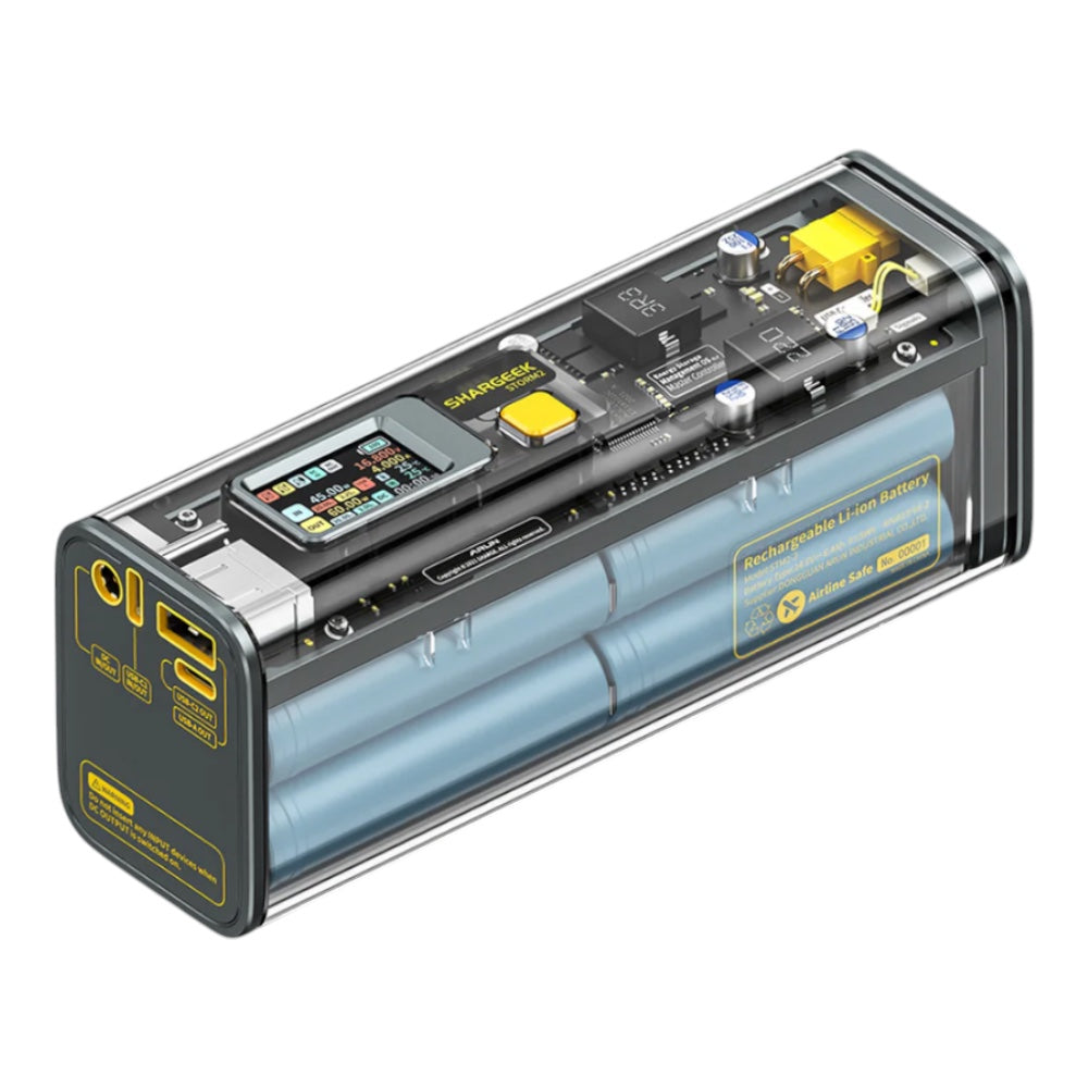 Accesorio sharge bateria shargeek 100  capacidad 25,600 mha color transparente