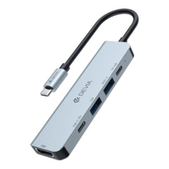 Devia EC702 Leopard Series C to USB*2+C+PD 100W+HDMI(4K)) 5 In 1 HUB color deep gray  Shop name