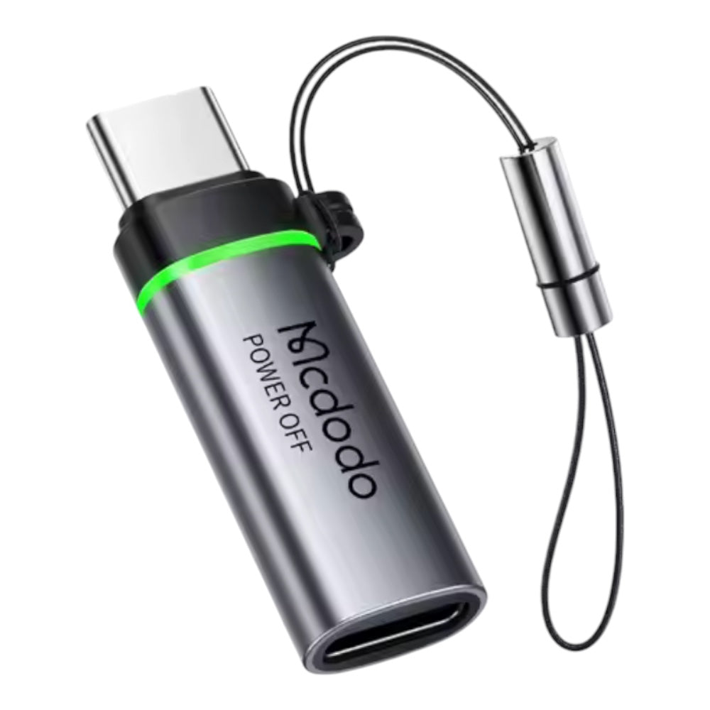 Adaptador mcdodo tipo c smart power-off fast charge 36w pd 60w tipo c a lightning ot-601 color gris
