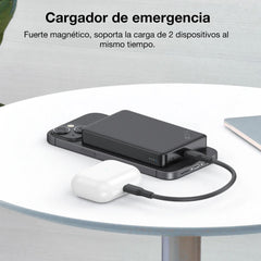 Bateria 1hora magsafe portatil magnetico inalambrico powerbank con cable usb-c 5000mah gar276  color negro  Shop name