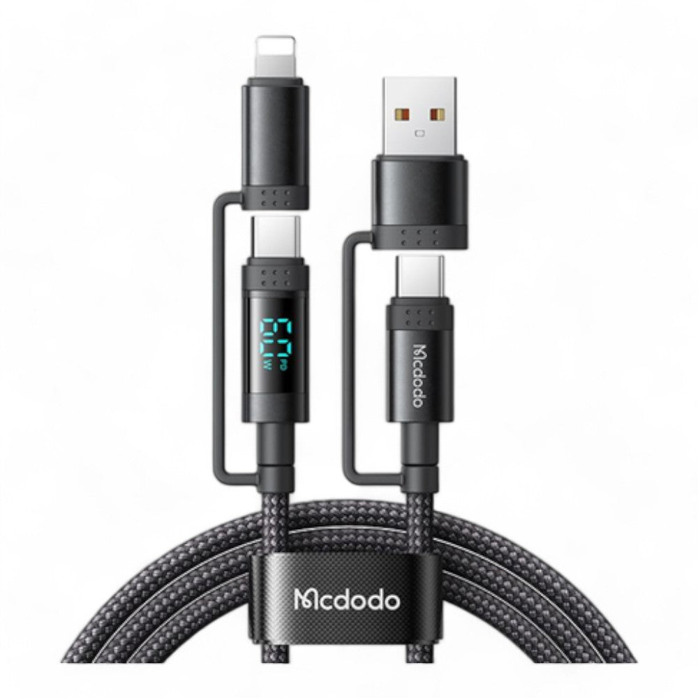Cable mcdodo usb ca-1990 mcdodo 4 en 1 charging cable + led watt display color negro  Shop name
