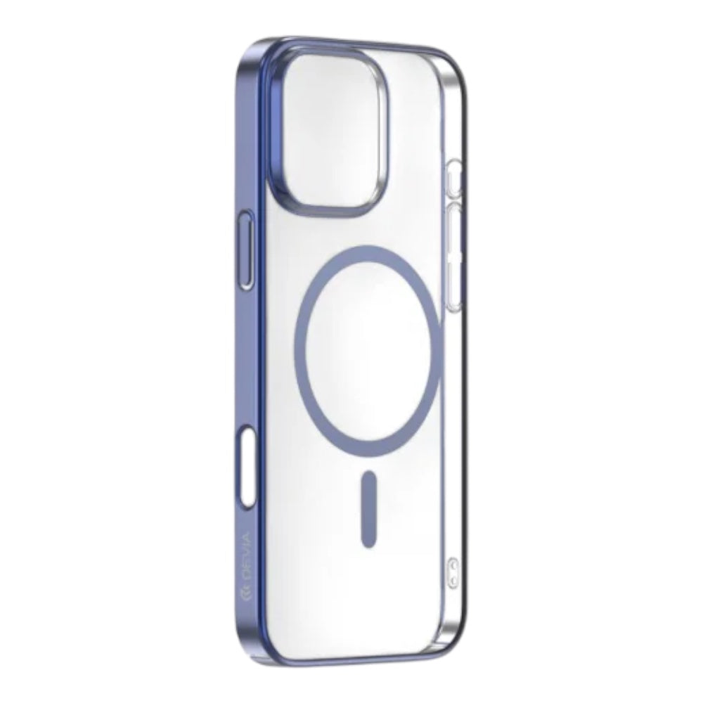 Estuche devia magsafe iphone 16 glimmer magnetic series case(pc) color azul