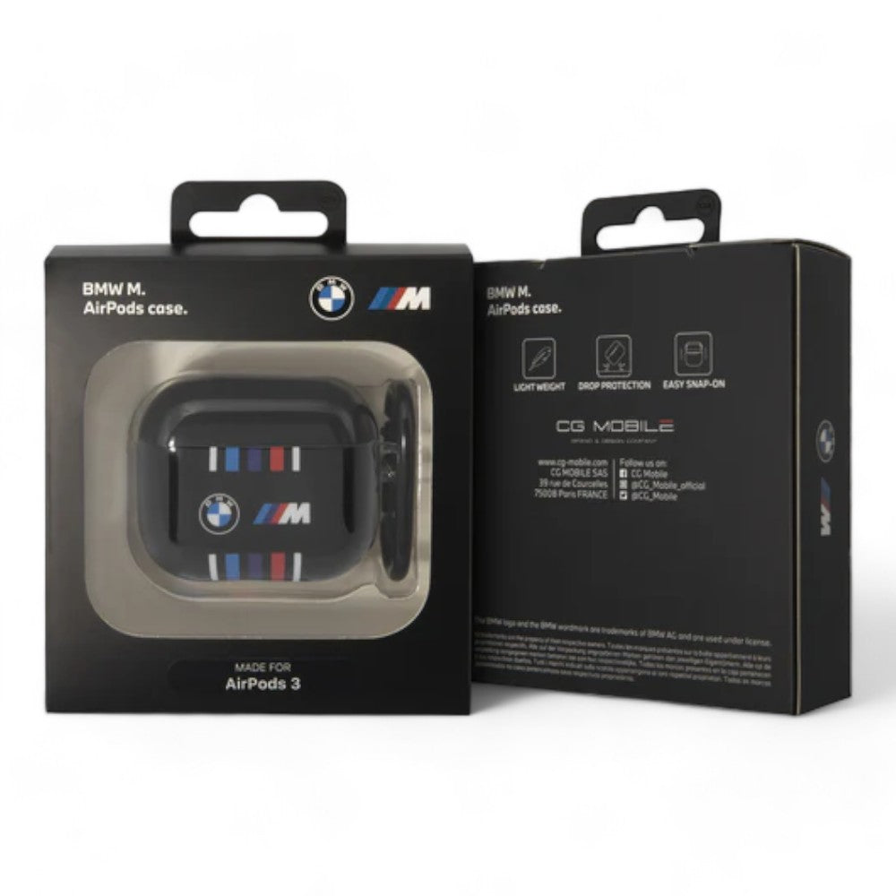 Estuche Silicona BMW Para AirPods 3 TPU Con Lineas Multicolores Negro  Shop name