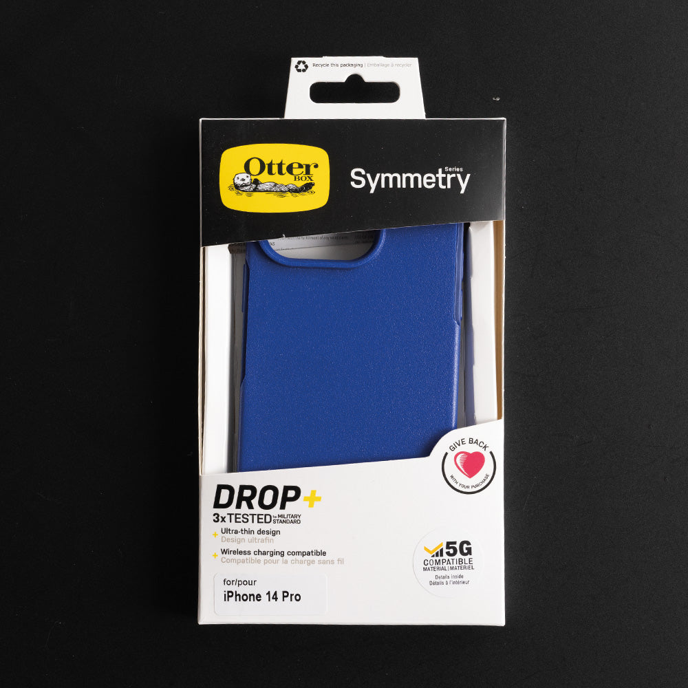 Estuche clasico otterbox symmetry apple iphone 14 pro color azul