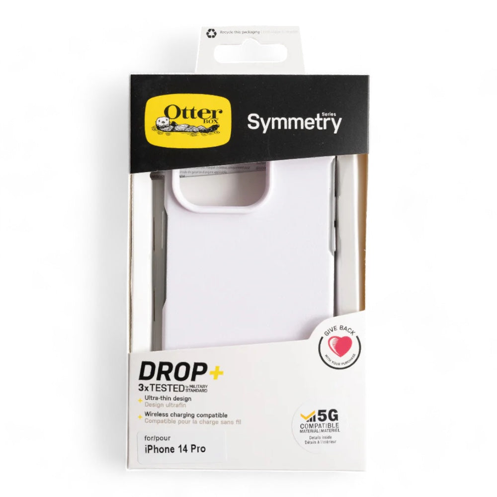 Estuche clasico otterbox symmetry apple iphone 14 pro color blanco