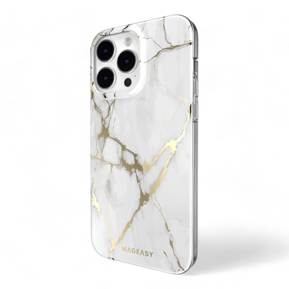 Estuche switcheasy marble iphone 14 pro champagne white color blanco  Shop name