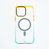 Estuche magsafe el rey degrade borde y magsafe apple iphone 14 pro max color amarillo / menta
