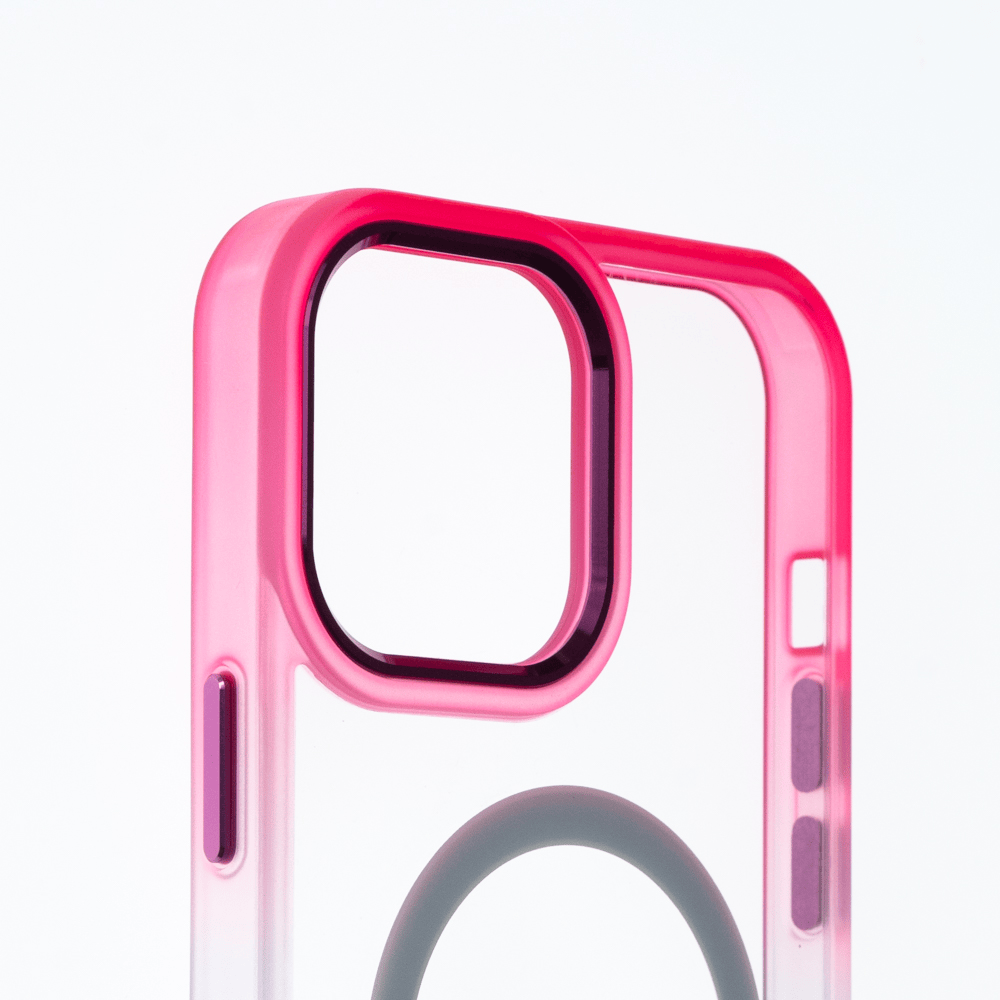 Estuche magsafe el rey degrade borde y magsafe apple iphone 14 pro color rosado / turquesa