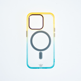 Estuche magsafe el rey degrade borde y magsafe apple iphone 14 pro color amarillo / turquesa