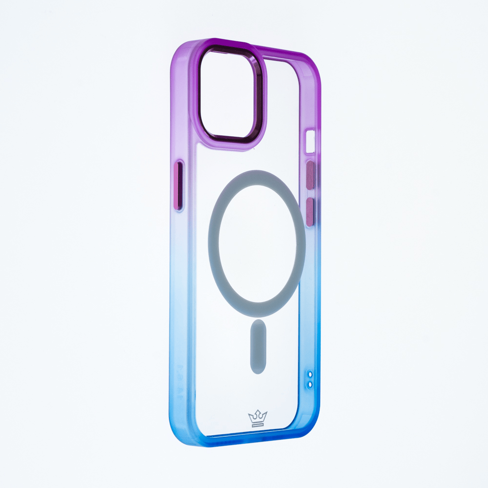 Estuche magsafe el rey degrade borde y magsafe apple iphone 14 plus color morado / azul