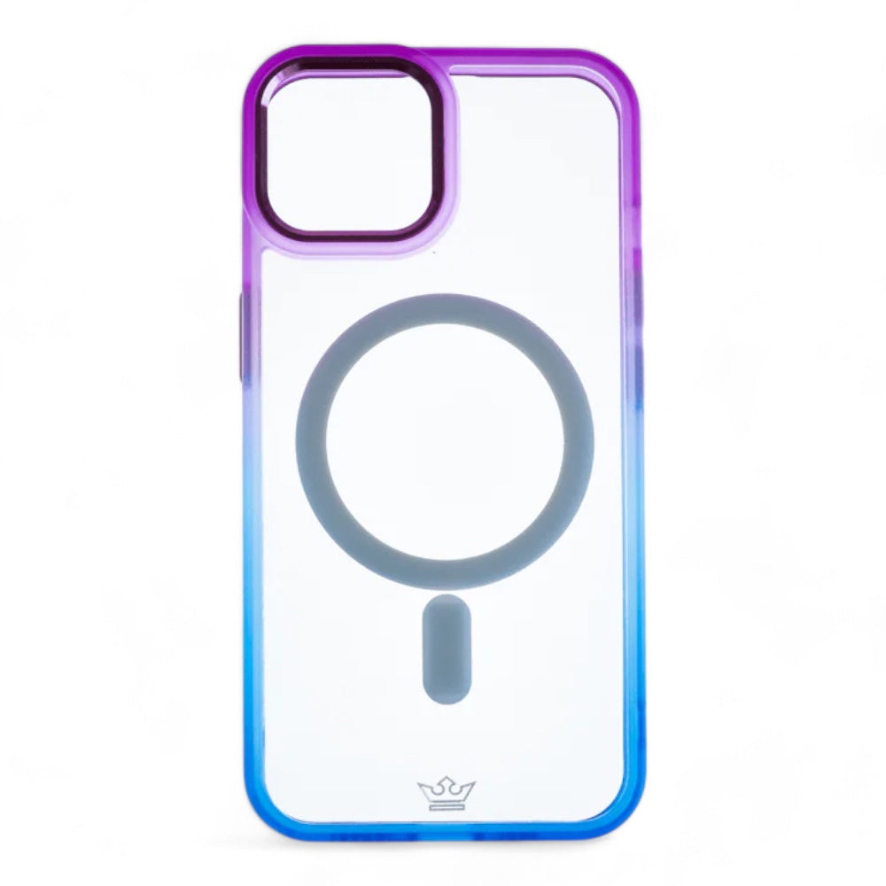 Estuche magsafe el rey degrade borde y magsafe apple iphone 14 color morado / azul