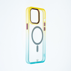 Estuche magsafe el rey degrade borde y magsafe apple iphone 14 color amarillo / turquesa  Shop name