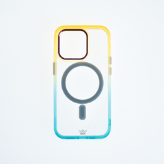 Estuche magsafe el rey degrade borde y magsafe apple iphone 14 color amarillo / turquesa  Shop name