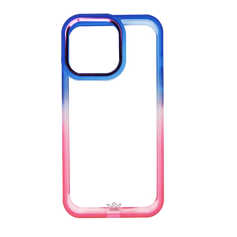 Estuche clasico el rey degrade apple iphone 14 pro max color azul / rosado