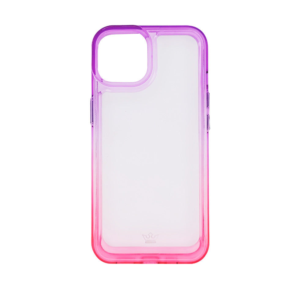 Estuche clasico el rey degrade apple iphone 14 color morado / rosado