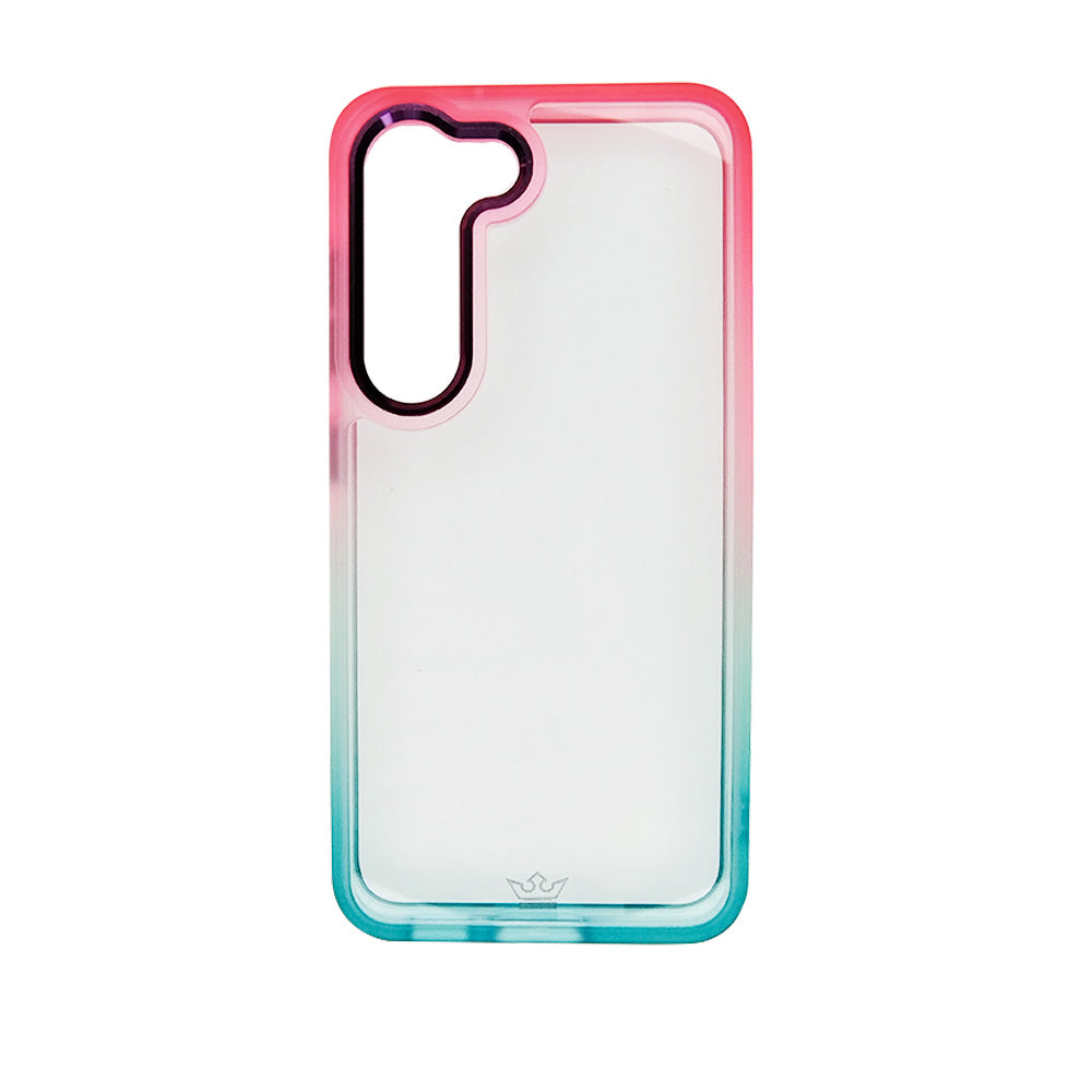 Estuche clasico el rey degrade samsung s23 color rosado / turquesa