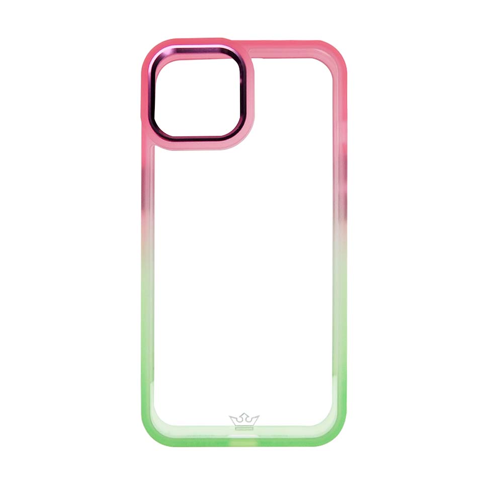 Estuche clasico el rey degrade apple iphone 13 color rosado / verde