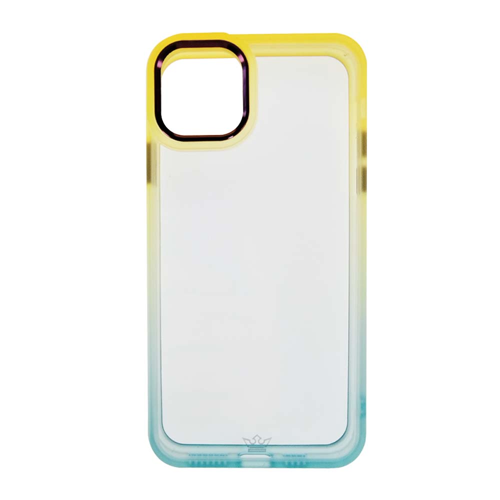 Estuche clasico el rey degrade apple iphone 13 color amarillo / turquesa