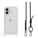 Estuche mageasy roam iphone 16 plus roam m shockproof protective case with lanyard  color transparente/negro  Shop name