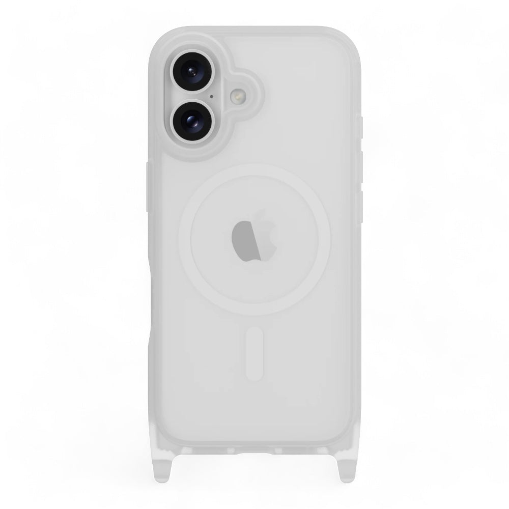 Estuche mageasy roam iphone 16 plus roam m shockproof protective case with lanyard  color transparente/negro