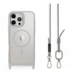 Estuche mageasy roam iphone 16 pro roam m shockproof protective case with lanyard  color gris ceniza/gris claro  Shop name