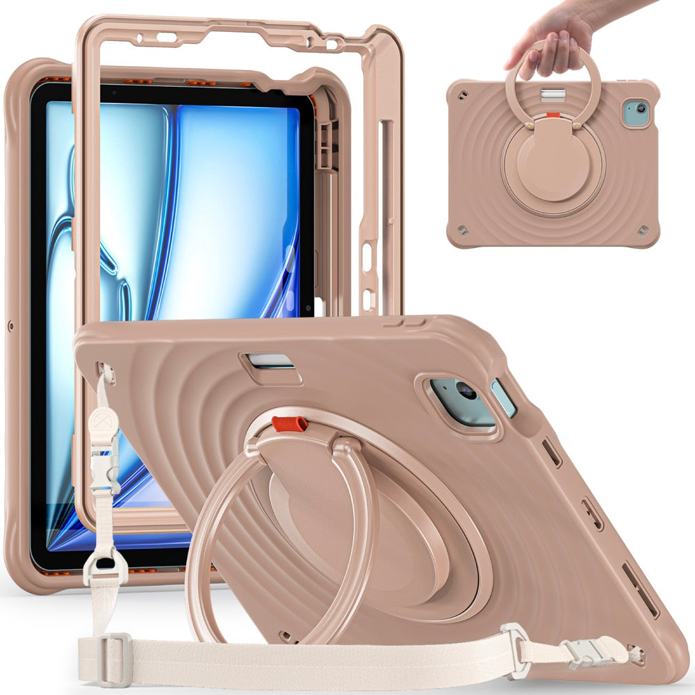 Estuche chief engineer b series modelo ipad air 11 2024 color cafe con strap