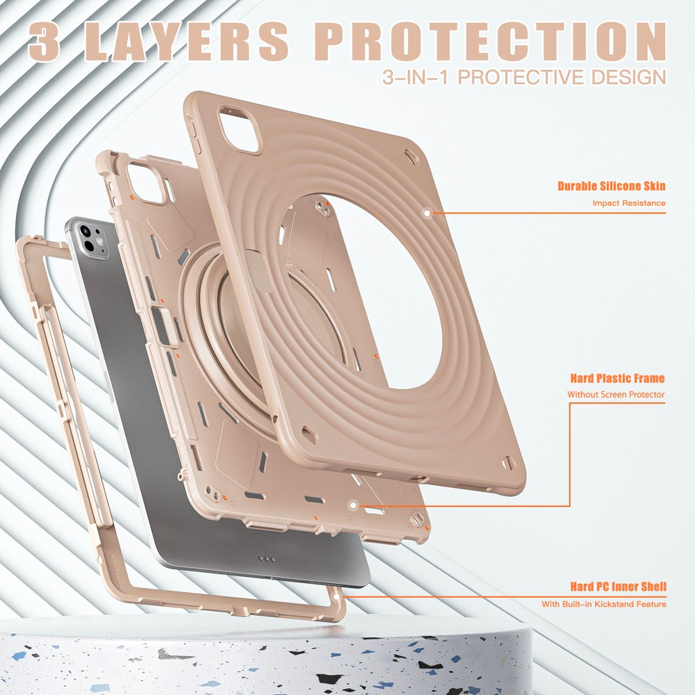 Estuche chief engineer b series modelo ipad pro 13 2024 color cafe  con strap