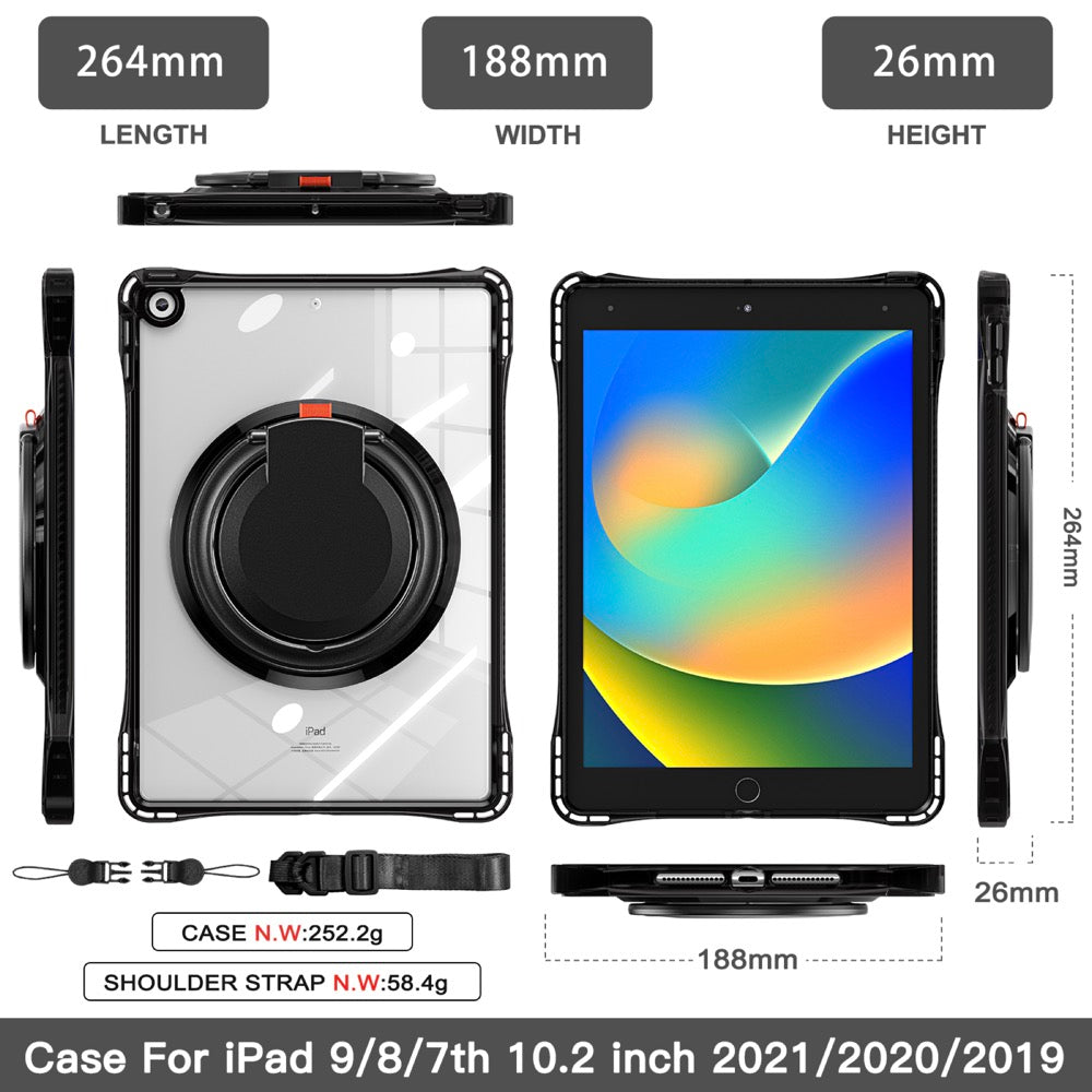 Estuche transparent b series modelo ipad 10.2 color negro con strap  Shop name
