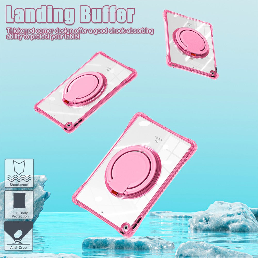 Estuche transparent b series modelo ipad 10.2 color fucsia con strap