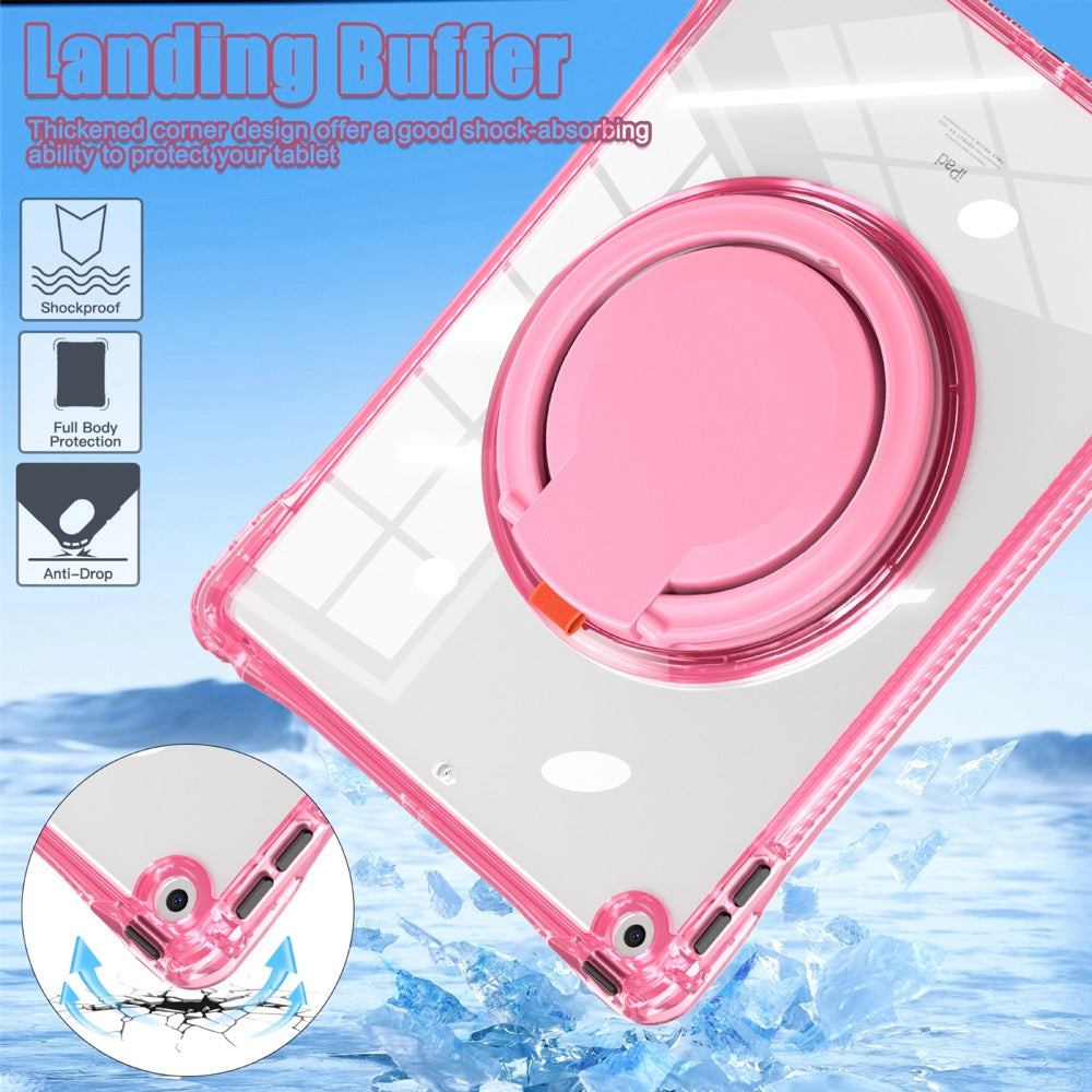 Estuche transparent b series modelo ipad 10.2 color fucsia con strap