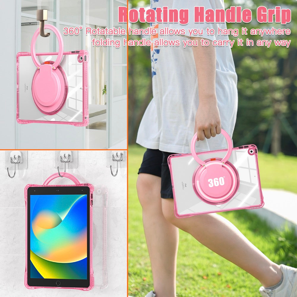 Estuche transparent b series modelo ipad 10.2 color fucsia con strap