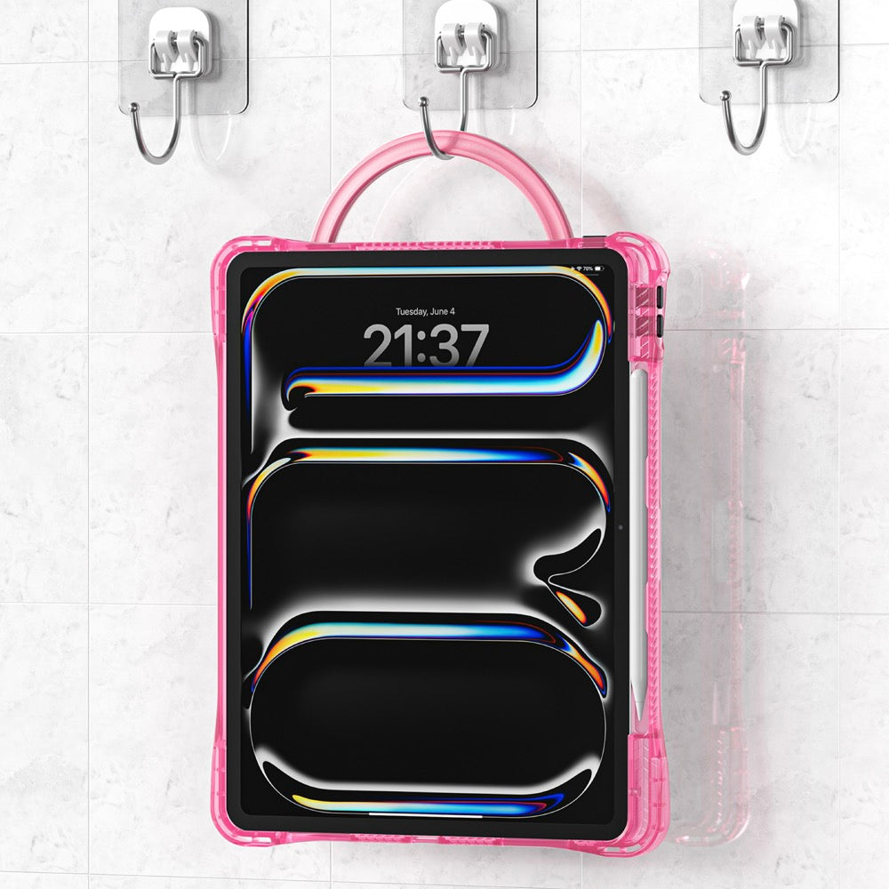 Estuche transparent b series modelo ipad pro 13 2024 color fucsia con strap  Shop name