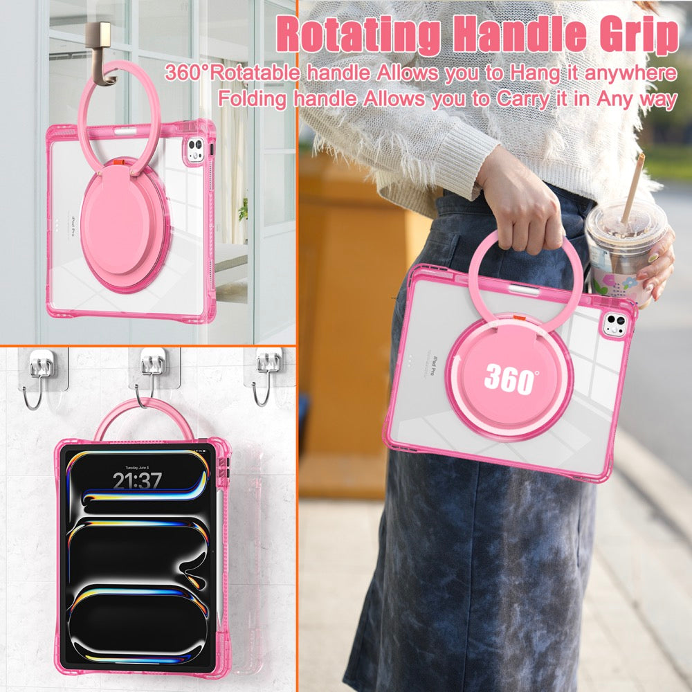 Estuche transparent b series modelo ipad pro 13 2024 color fucsia con strap  Shop name