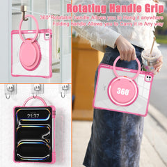 Estuche transparent b series modelo ipad pro 13 2024 color fucsia con strap  Shop name
