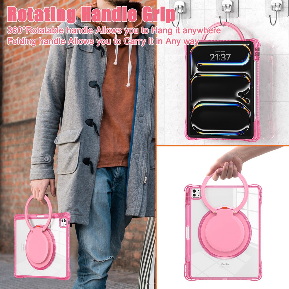 Estuche transparent b series modelo ipad pro 13 2024 color fucsia con strap  Shop name