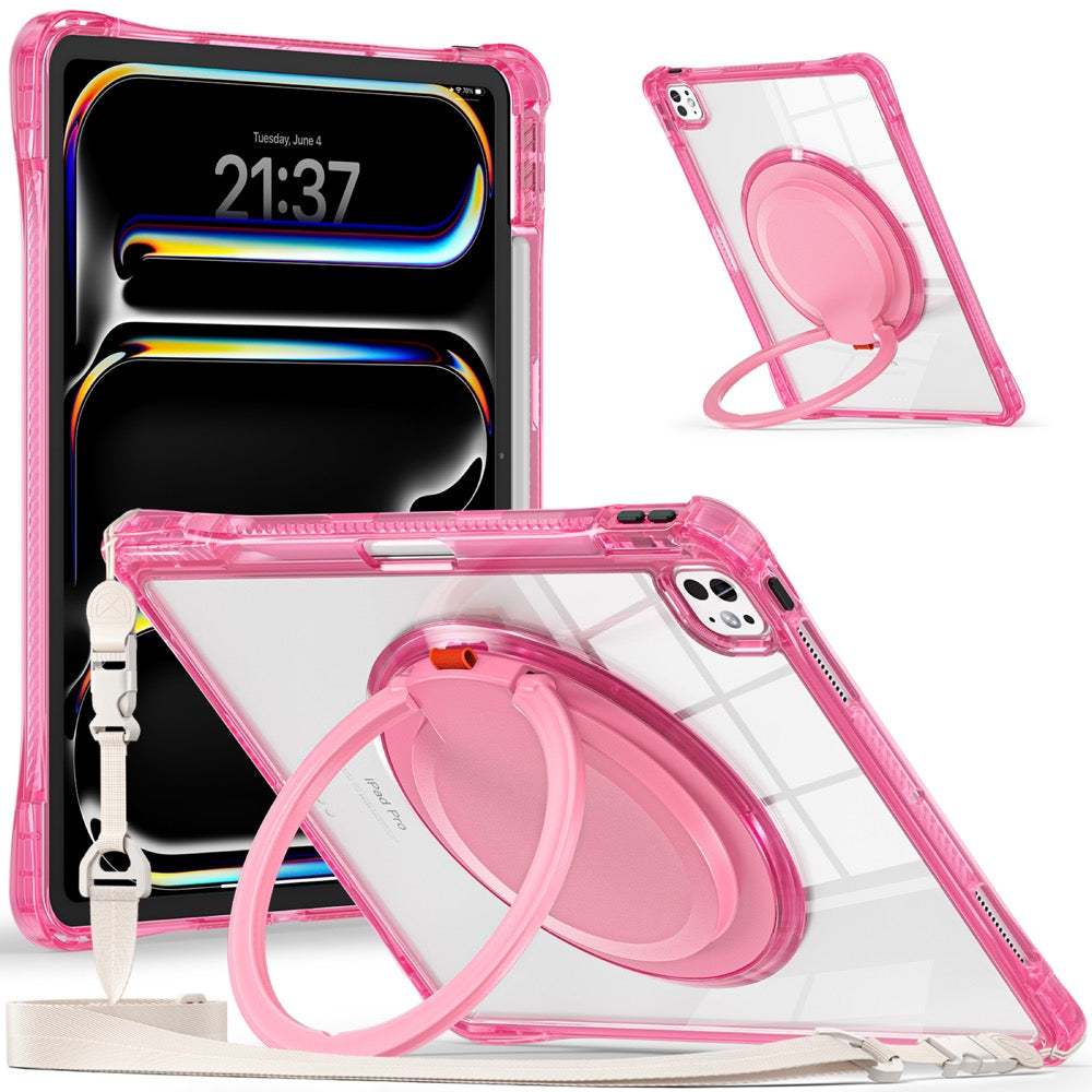 Estuche transparent b series modelo ipad pro 13 2024 color fucsia con strap  Shop name