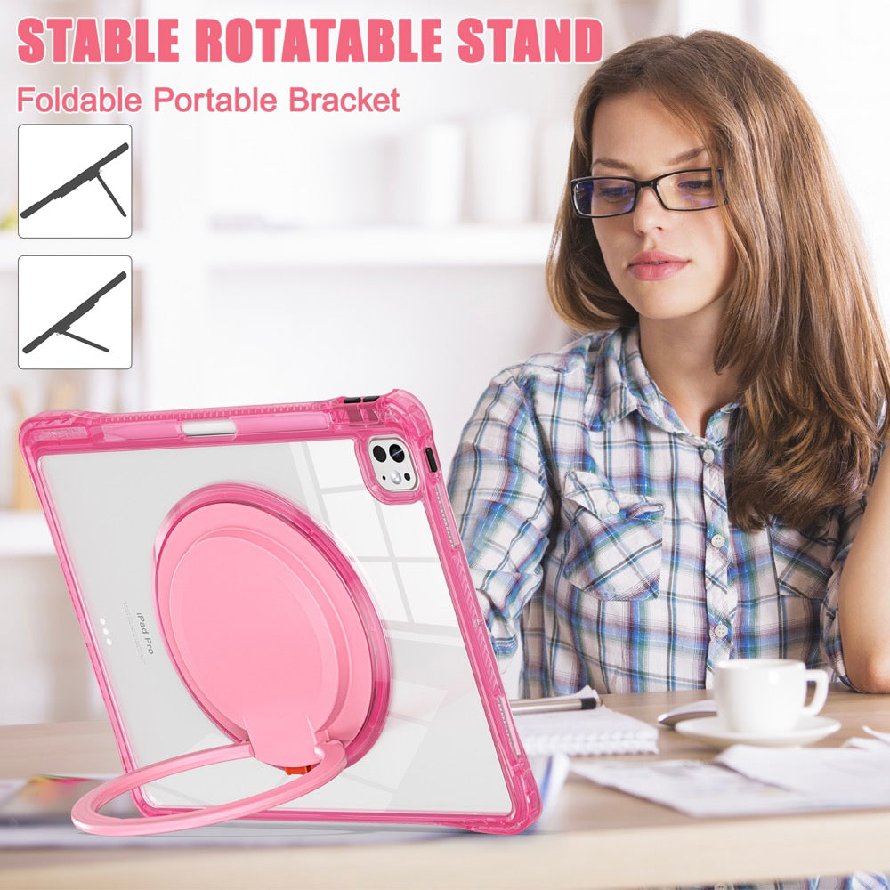 Estuche transparent b series modelo ipad pro 13 2024 color fucsia con strap  Shop name
