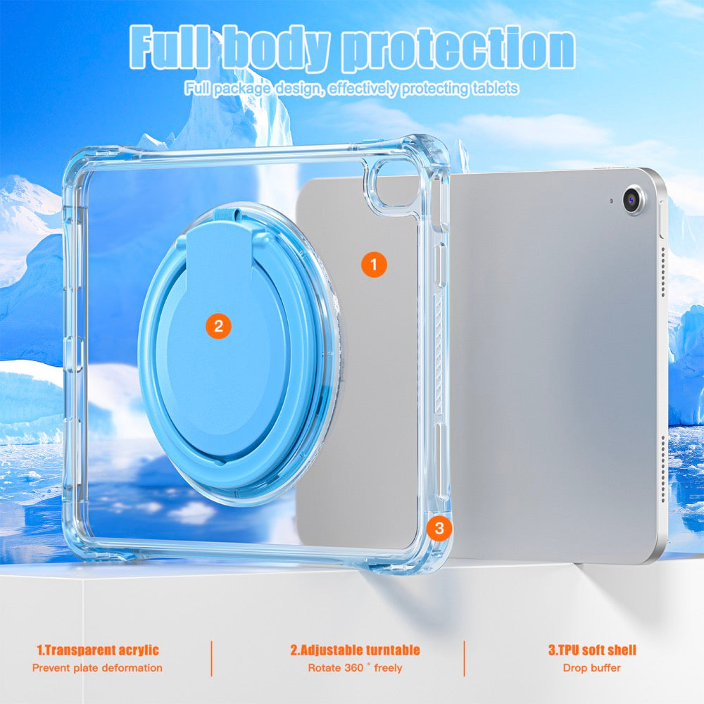 Estuche transparent b series modelo ipad 10 th color celeste con strap  Shop name