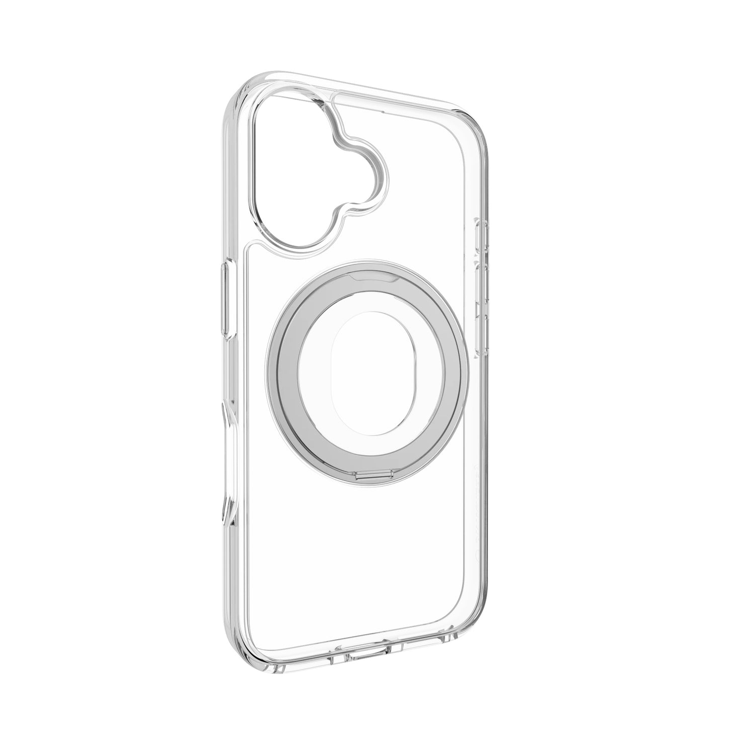 Estuche switcheasy magstand iphone 16 plus magstand 360 m rotating ring protective case color transparente